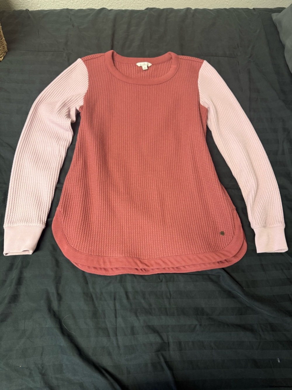 L.L. Bean Rose Waffle Knit Crewneck Sweater